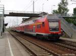 Steuerwagen der Gattung DABbuzf778 am Ende eines RE in Greifswald Hbf am 01.06.03. Als Lok diente die 143 018.
