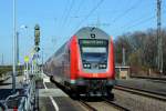 Dosto-Steuerwagen in Front auf Dienstfahrt durch den Bf Hürth-Kalscheuren 12.03.2015