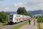 IC 2383/ RE 52383 (Stuttgart Hbf-Singen(Htw)) mit Schublok 146 571-5 bei Weilheim 12.7.18