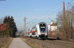 IC 2065 (Karlsruhe Hbf-Nürnberg Hbf) mit Schublok 147 557-3 bei Urbach 17.2.19