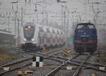 IC 2239 von Rostock Hbf nach Leipzig Hbf bei der Bereitstellung am 03.01.2020 im Rostocker Hbf.