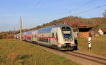 IC Nürnberg-Karlsruhe mit führendem Steuerwagen am 14.11.2020 bei Rauhenbretzingen. 