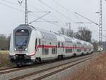 IC2-Steuerwagen an der Spitze (146 572 am Schluss) des umgeleiteten IC 2038 (fährt eigentlich über Bremen - Oldenburg) in Hummeldorf, 16.03.2022 