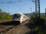 Ausfahrt eines IC in Aalen Hbf. Dieser Zug fuhr von Nrnberg Hbf nach Karlsruhe Hbf. Aufgenommen am 26.04.07