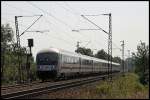 Steuerwagen vorraus ist EC 318, Graz Hbf - Frankfurt(Main)Hbf, bei Ostermnchen unterwegs. Schiebelok ist 101 021.
