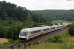 EC 115 (Mnster(Westf)Hbf-Klagenfurt Hbf) mit Schublok 101 007-3 bei Urspring 28.7.11