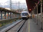 IC 327  Alpenland  fhrt als Leerfahrt im Salzburger HBF ein. Er kommt aus Berchtesgaden, und fhrt jetzt in den Abstellbereich von Salzburg. 