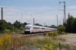 Ein IC kurz nach der Durchfahrt von Uhingen, aufgenommen am 25.8.2009.