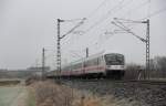 Steuerwagen des IC 2208 bei Reundorf am 09.12.2014.