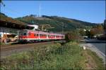 RB91 (RB 39166)  Ruhr-Sieg-Bahn  verlsst Lennestadt-Meggen Richtung Hagen Hbf. (14.10.2007)