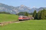 RE 57515 Füssen - München Hbf am 19.07.2014 kurz hinter Füssen