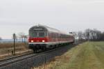 Die RB 23 fuhr am 15.02.2011 mit einer 218er und 4 n-Wagen durch Kuchenheim.