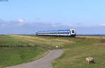 RE 11019 (Westerland(Sylt)-Hamburg Altona) mit Schublok 245 212-6 am Hindenburgdamm 2.9.20