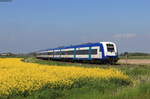 RE 11029 (Westerland(Sylt)-Hamburg Altona) mit Schublok 245 027 bei Lunden 30.5.21