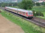 Ein Wittenberger Steuerwagen mit BR 110 am 26.05.07 mit der RB nach Heidelberg HBF kurz vor Grosachsen Heddesheim.