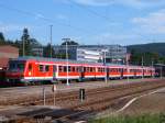 Ein Bnrdzf-Steuerwagen aus Stuttgart HBF steht am 14.06.07 auf Gleis 5 des Aalener Bahnhofs.