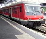 Der Steuerwagen der RB 16329 von Eisenach nach Halle (S) Hbf, am 09.07.2007 in Erfurt Hbf.