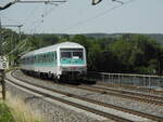 Steuerwagen der Weser-Ems-Eisenbahn am 18.06.2022 bei Bad Kösen. Die Züge wurden von Abellio als  9-Euro-Ticket -Verstärker gechartert.