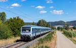 SVG 93524 (Stuttgart Hbf - Konstanz) geschoben von 145 044 bei Weilheim 8.6.26