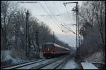 Wittenberger Steuerwagen des RE 19419 von Stuttgart Hbf nach Aalen, aufgenommen am Morgen des 27.12.07 kurz vor Ankunft im Aalener Bahnhof.