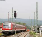 RE4835 (Mannheim Hbf-Heilbronn Hbf) mit Schublok 218 480-2  bei der Einfahrt Meckesheim 16.4.09