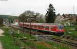RE 4807 (Mannheim Hbf-Heilbronn Hbf) mit Schublok 218 484-4  bei der Durchfahrt Grombach 16.4.09