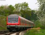 RE 4839 (Mannheim Hbf-Heilbronn Hbf) mit Schublok 218 481-0 bei der Durchfahrt Grombach am 16.4.09