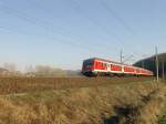 RegionalBahn am 02.04.05 bei Eisenach auf dem Weg von Eisenach nach Bebra geschoben von einer BR 143.