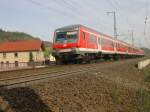 Eine RegionalBahn aus Halle (Saale) am 20.04.2005 kurz vor Erreichen des Endbahnhofes Eisenach.