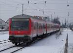 Hier nochmal die Rckansicht der Ersatz-RB14 vonn Calau/Niederlausitz nach Nauen ber Berlin Schnefeld Flughafen. Lbbenau/Spreewald den 21.01.2010