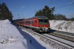 Der Regionalexpress von Nrnberg nach Mnchen wurde heute mal aus einer n-Wagen Garnitur gebildet.(KBS 880,30.1.2010)