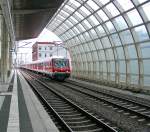 N-Wagenleerzug aus Mannheim auf dem nach Ludwigshafen Hauptbahnhof in LU-Mitte.