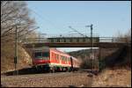 Neue Fotostelle, neues Glck. Erster Zug: S3 von Neumarkt nach Nrnberg mit Steuerwagen vorraus. (07.03.2011, Plling)