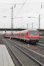 Dieser n-Wagenzug mit Wittenberger Steuerwagen stand am 7.12. in Giessen abgestellt.