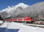 Eine RB nach Mnchen am 16.03.2013 unterwegs bei Scharnitz.