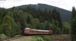 RB 26884 (Titisee - Freiburg(Brg)Hbf) mit Schublok 111 061-8 bei Titisee 23.6.13