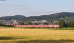 RB 15367 (Frankfurt(Main)Hbf-Heidelberg Hbf) mit Schublok 111 097-2 bei Heddesheim 8.7.13