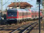 RE nach Mnchen Hbf bei der Einfahrt in Plattling.
