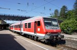 Steuerwagen Bauart Wittenberge (Basis: n-Wagen), aufgenommen im Juni 2016 in Geislingen an der Steige. Wagennummer: 50 80 80 - 35 163 - 0, Bnrdzf 483.1 - beheimatet in Stuttgart.