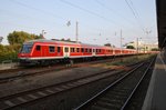 Am Abend des 27.8.2016 verlässt der Kreuzfahrer-Sonderzug aus Berlin Ostbahnhof den Bahnhof von Warnemünde in Richtung Rostock.