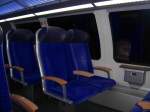 Blick auf die neuen Sitzgarnituren im RE 21430 Hamburg Hbf - L�beck Hbf.