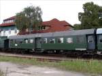 Wagen Byg 642, hergestellt 1957 auf der Basis eines preuischen Abteilwagenrahmens; DB Nummer: 75 443, spter 50 80 29 - 11 642; Museumszug der Arbeitsgemeinschaft Geesthachter Eisenbahn, 14.09.2008  