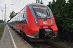 Hier 442 319-0 als RE7 (RE18725)  Airport-Express  von Wünsdorf-Waldstadt nach Dessau Hbf., dieser Triebzug stand am 22.7.2014 in Wünsdorf-Waldstadt.