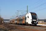 462 004 und 462 073 (national express) als RRX auf der Linie RE1 in Richtung Hamm Hbf kurz vorm Dortmunder Hbf, 2. März 2025
