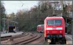 Alte Technik am Bahnsteig in Eschweiler am Silvestertag 2013.