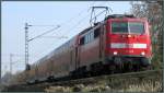 Mein Bahnbild Nr.800 zeigt den Wupper Express (RE 4) auf der Kbs 485 unweit von Süggerrath im April 2014.