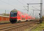DB 111 156 schiebt RE9 in K�ln Porz Wahn, M�rz 2014.