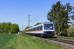 RE10 Richtung D�sseldorf Hbf, geschoben von 218 451-3, in Kaarst, 22. April 2026