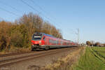 1428 009 (DB) und 1428 507 (DB) als RE42 in Richtung Mönchengladbach Hbf in Dülmen, 21. November 2025