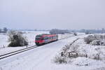 Nachschuss auf 643 226 auf den Weg nach Eschweiler West. Aufgenommen an der B264 Brücke in Weißweiler.

Weißweiler 21.01.2023